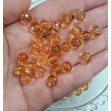 Imagem de Miçanga Acrílica Cristal 6mm Sextavada Colorida para Bijuterias e Artesanato – 200 Unidades (CARAMELO - 188)