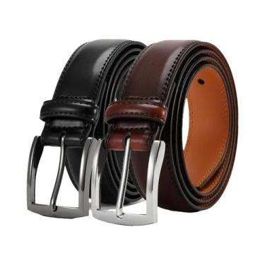 Imagem de Cinto De Couro Masculino plus Size Com Fivela De Agulha Casual E Moder