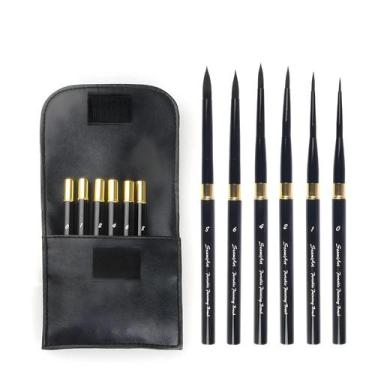 Imagem de Conjunto De 6 Pincéis De Aquarela Portáteis SeamiArt Com Estojo De PU,