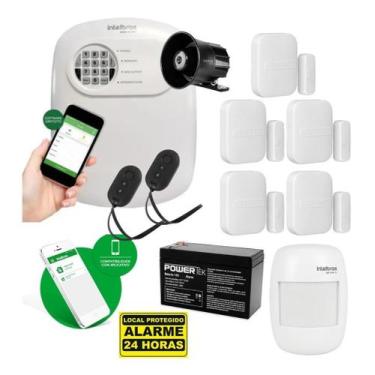 Imagem de Kit Alarme Sem Fio Intelbras 5 Sensores Magnéticos, Infra e Bateria