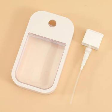 Imagem de Pacote com 2 frascos de spray de viagem recarregáveis de 45 ml, atomizador de perfume em forma de cartão com manga de silicone, frasco de spray fino de plástico portátil para perfume, álcool