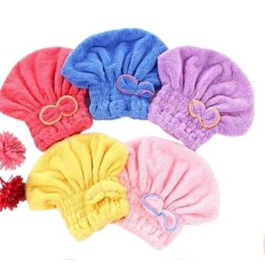 Imagem de Kit 1/3 unidades Touca para seca cabelo Mágica Touca de Banho Absorvente Toalha de Microfibratoalha microfibra cabelo，toalha de cabelo，touca de banho，toalha de microfibra para cabelo(3 unidades)