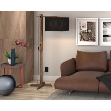 Imagem de Abajur para Quarto Pés de Madeira Luxo Preta - LCN Moveis