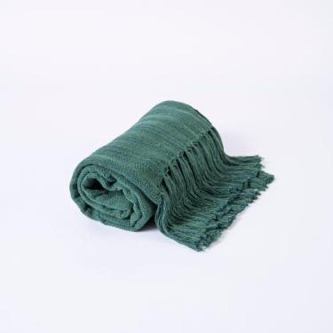 Imagem de Manta Para Sofá E Poltronas Verde Militar 100% Algodão Tear Mineiro - 