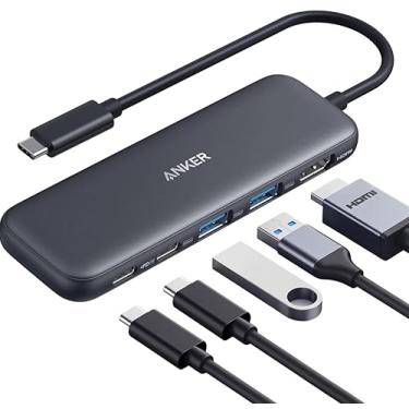 Imagem de Anker 332 Hub USB-C [5 em 1, HDMI 4K, 2 Portas USB-A 5 Gbps], Compatível com MacBook Pro, MacBook Air, Dell XPS, Lenovo ThinkPad, HP e Mais