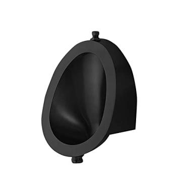 Imagem de Mictório masculino oval, sensor de parede de tamanho pequeno, mictório de vaso sanitário vertical com dreno, para banheiro e banheiro (terno preto A) (terno preto A)
