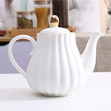 Imagem de Conjunto de chá de porcelana e pires, bule de café de porcelana adequado para casa, escritório, chaleira fria, bule de chá da tarde