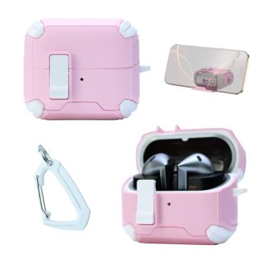 Imagem de Capa Protetora Airtrek Nerdcase para Samsung Galaxy Buds 3, Buds Pro 3, Buds3 FE, Suporte Adaptado, Rosa