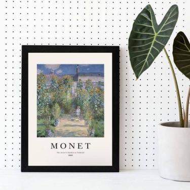 Imagem de Quadro Monet The Artiss Garden 45x34cm - Moldura Branca
