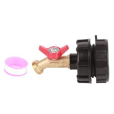 Imagem de Yosoo Adaptador Ibc Tote, Conector de Tanque de Latão Com Interface de 1/2 Polegada, Durável e Fácil de Instalar Peças de Encaixe de Válvula para Mangueira de Jardim (2)