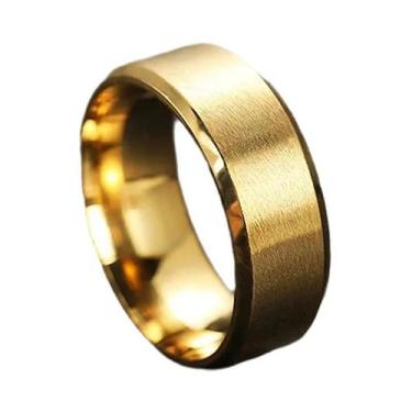 Imagem de Anéis Masculinos De Aço Inoxidável Cor Preto Dourado Prateado Tamanhos
