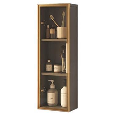 Imagem de Armário de parede de 3 camadas com portas para espaços pequenos - Armário fino para banheiro e cozinha, armário montado na parede para cosméticos e itens essenciais, design compacto (porta esquerda B