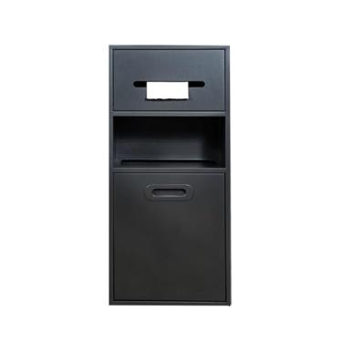 Imagem de Nicho de banheiro embutido Waterproo-f, lixeira embutida, nicho de chuveiro de aço inoxidável, organizador de armazenamento para cozinha, sala de estar, quarto (preto, 670 x 300 x 140 mm)