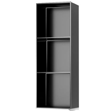 Imagem de Prateleiras de chuveiro retangulares pretas nicho, armazenamento embutido para banheiro para xampu e sabonete, suporte de papel higiênico com acabamento fosco, 28 x 90 x 12,5 cm (11 x 35 x 5 pol.)