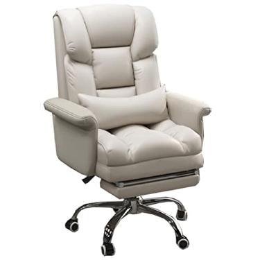 Imagem de Cadeira ergonômica com apoio para os pés cadeira de computador cadeira de escritório ergonômica cadeira de escritório executiva grande encosto alto cadeiras de trabalho de couro PU com encosto de 135°