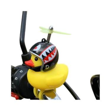 Imagem de Pato Amarelo De Borracha Com Capacete E Hélice, Sino De Bicicleta, Orn