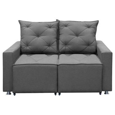 Imagem de Sofá Retrátil 2 Lugares Bariloche 1.60cm Shop Das Cabeceiras Grafite
