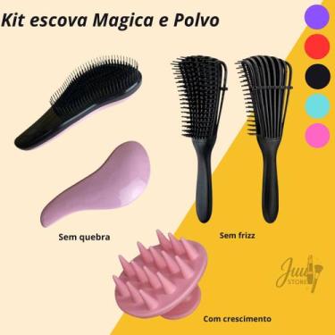 Imagem de Kit 3 Escova de Cabelo Polvo Flexível + Mágica Massageadora - IMPORTAD
