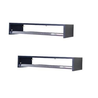 Imagem de kit 2 Cabideiros Arara Roupas Aereo Prateleira quarto Preto - Norte De