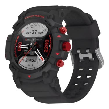 Imagem de Smart Watch Redondo Peje G01c Gps 3000mah Notificação Strava Preto-Masculino