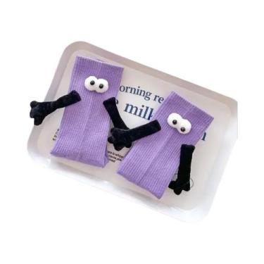 Imagem de Meias Magnéticas Engraçadas De Casal Com Mãos Dadas - Presentes Criati