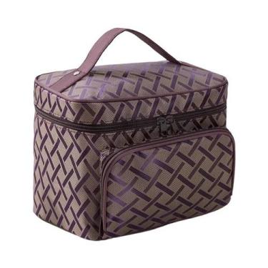 Imagem de Bolsa Cosmética Floral De Grande Capacidade, Com Zíper, Organizador De