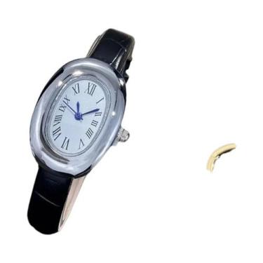 Imagem de Relógio De Pulso Feminino Oval Em Estilo Vintage, Formato De Ovo, Eleg