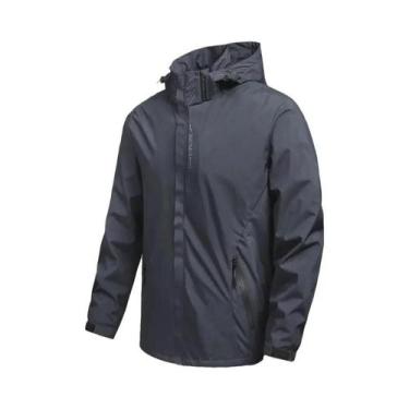 Imagem de Capa De Chuva Masculina Leve, Impermeável E À Prova De Vento Com Capuz