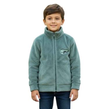 Imagem de Casaco Infantil Menino Peluciado com Zíper Inverno Escolar