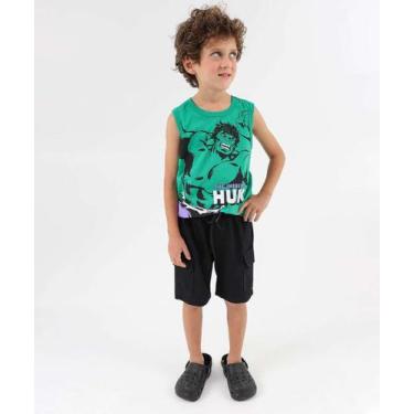 Imagem de Bermuda Infantil Sarja Cargo Tam 4 a 8 Preto-74084 - Turma Legal, 6, P