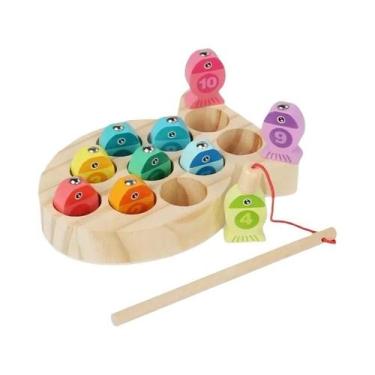 Imagem de Jogo De Pesca De Madeira Para Crianças, Brinquedo Interativo Educacion
