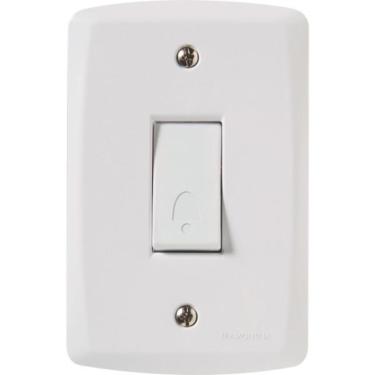Imagem de Conjunto 4x2 com 1 Pulsador Campainha 10 A 250 V Tramontina Lux2 Branco