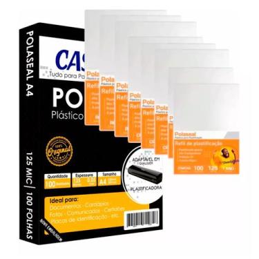 Imagem de Kit 900un Polaseal (crachá - Cpf - Rg - A4) 0,05 125mic - Cassmar