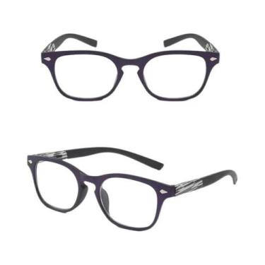 Imagem de Óculos De Leitura Unissex Retrô Com Estampa De Madeira, Armação Quadra