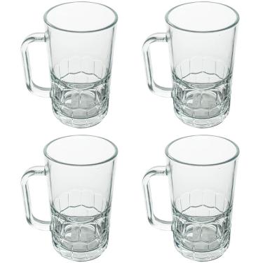Imagem de Jogo de Canecas de Cerveja de Vidro 320ml 4 Peças Seu Lar