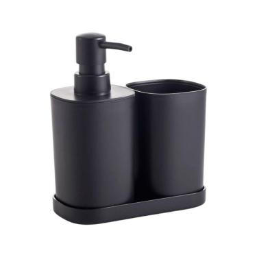 Imagem de Conjunto Para Banheiro Com 3 Peças Quadrado Preto - Mood