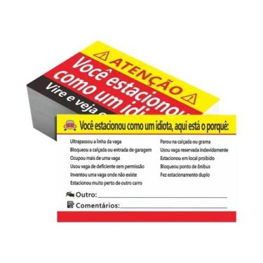 Imagem de Cartões Engraçados De Infração De Estacionamento Em Português, 100 Uni