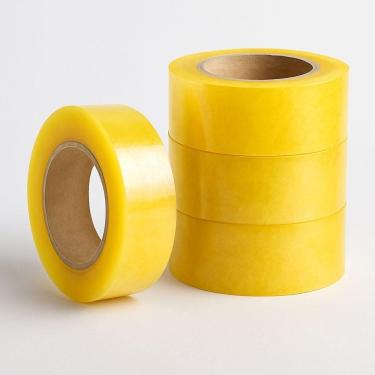 Imagem de Fita Adesiva Larga para Embalagem Draik Alta Aderência Rolo 250M Kit 4 Unidades Transpa...
