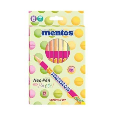 Imagem de Canetinha Hidrográfica Compactor Neo Pen Mentos Super Lavável com Aroma 12 Cores Pastel