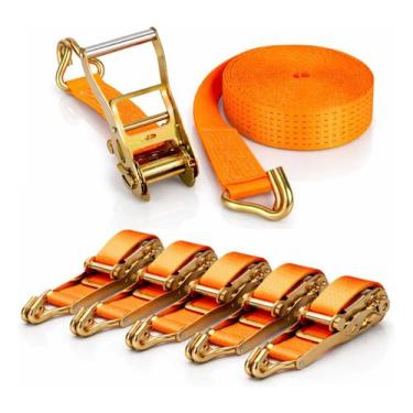 Imagem de Kit 5 Catracas Amarração Carga 5 Toneladas - Cinta 9m 50mm - Império