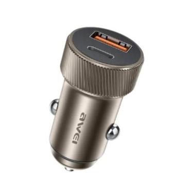 Imagem de Carregador Veicular Awei C857 33W USBA TypeC PD e Proteção Inteligente