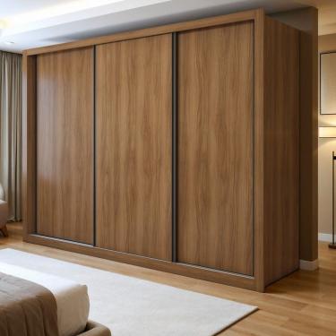 Imagem de Guarda-roupa Casal 3 Portas 6 Gavetas Liv Yescasa Carvalho