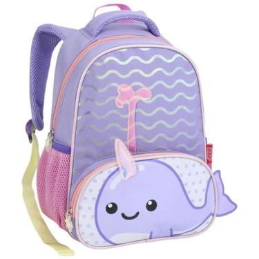 Imagem de Mochila Creche Escola Passeio Infantil Fofa 0 A 4 Anos Tam P Baleia - 