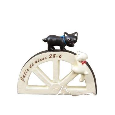 Imagem de Estatueta de escultura em arco de gato e cachorro para decoração de ja