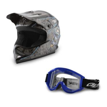 Imagem de Capacete Motocross Infantil Pro Tork Cartoon Racing + Óculos Pro Tork 