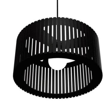 Imagem de Luminária Pendente Berlim Modelo Ripado Preta - LENOBRE