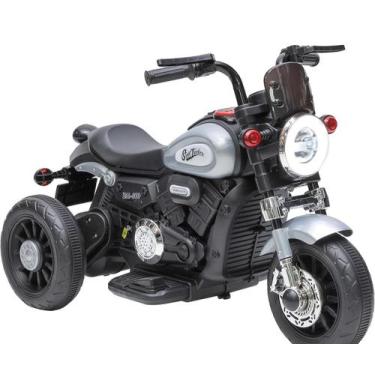 Imagem de Mini Moto Elétrica Infantil Halei Bateria 6v Cinza 3 rodas a partir de
