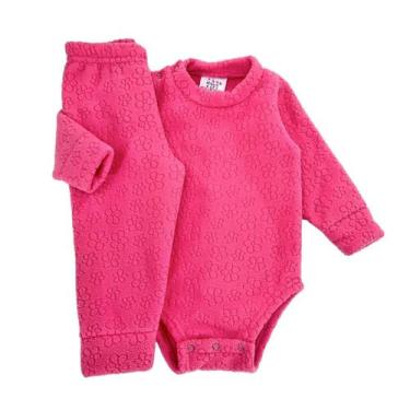 Imagem de Conjunto Body + calça soft Embossed Baby - P - Pettenati, Flores rosa 