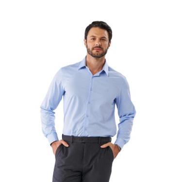 Imagem de Camisa Social Fibra De Bambu Timeless Slim Arrow - Azul Claro, Azul cl