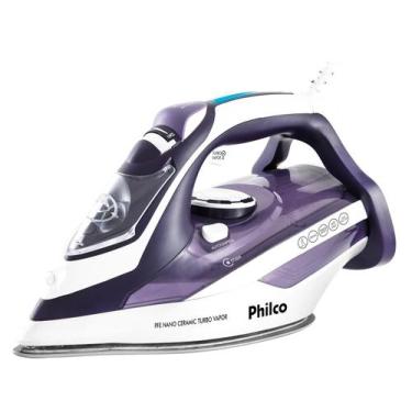 Imagem de Ferro De Passar A Vapor Philco Ceramic 1200w Rosa 220v, Roxo e Branco,